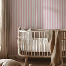 Blush Riviera - Pink Vertical Striped Peel and Stick Wallpaper