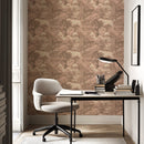 Vintage French Toile Wallpaper - Romantic Manor Scene in Blush Pink