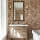 Vintage French Toile Wallpaper - Romantic Manor Scene in Blush Pink