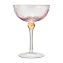 Colored Coupe Art Deco Glasses, Gold | Set of 4 | 8 oz (Pink)
