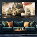 Pirate Fleet Canvas Wall Art Print Pirate Ships Canvas Print