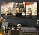 Pirate Fleet Canvas Wall Art Print Pirate Ships Canvas Print