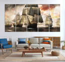 Pirate Fleet Canvas Wall Art Print Pirate Ships Canvas Print by MyGreatCanvas | Canvas Wall Art Prints | Photo Prints & Wall Decor