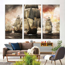 Pirate Fleet Canvas Wall Art Print Pirate Ships Canvas Print
