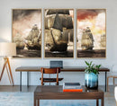 Pirate Fleet Canvas Wall Art Print Pirate Ships Canvas Print by MyGreatCanvas | Canvas Wall Art Prints | Photo Prints & Wall Decor