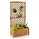 Planter Raised Bed with Trellis for Plant Flower Climbing-Orange by LJGDeals