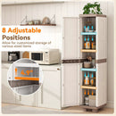 Plastic Kitchen Pantry with 4 Adjustable Shelves and Single Door for Living Room and Kitchen by DirectDeals