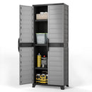 Plastic Lockable Storage Cabinet with Doors and 3 Adjustable Shelves by LJGDeals