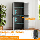 Plastic Lockable Storage Cabinet with Doors and 3 Adjustable Shelves by LJGDeals