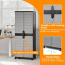 Plastic Lockable Storage Cabinet with Doors and 3 Adjustable Shelves by LJGDeals