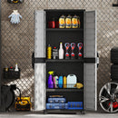 Plastic Lockable Storage Cabinet with Doors and 3 Adjustable Shelves