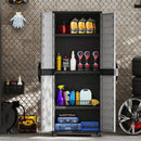 Plastic Lockable Storage Cabinet with Doors and 3 Adjustable Shelves by LJGDeals
