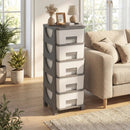 Plastic Storage Organizer with Handles and Compact Drawer Cabinet Side Table for Bedroom by LJGDeals
