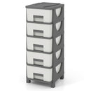 Plastic Storage Organizer with Handles and Compact Drawer Cabinet Side Table for Bedroom by DirectDeals