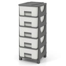 Plastic Storage Organizer with Handles and Compact Drawer Cabinet Side Table for Bedroom by LJGDeals