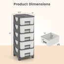 Plastic Storage Organizer with Handles and Compact Drawer Cabinet Side Table for Bedroom by LJGDeals