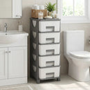 Plastic Storage Organizer with Handles and Compact Drawer Cabinet Side Table for Bedroom by LJGDeals