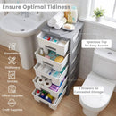 Plastic Storage Organizer with Handles and Compact Drawer Cabinet Side Table for Bedroom by LJGDeals