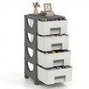 Plastic Storage Organizer with Compact Drawer Cabinet Side Table for Bedroom by DirectDeals
