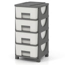 Plastic Storage Organizer with Compact Drawer Cabinet Side Table for Bedroom by DirectDeals