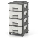Plastic Storage Organizer with Compact Drawer Cabinet Side Table for Bedroom by LJGDeals
