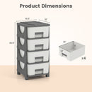 Plastic Storage Organizer with Compact Drawer Cabinet Side Table for Bedroom by DirectDeals