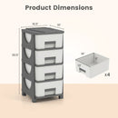 Plastic Storage Organizer with Compact Drawer Cabinet Side Table for Bedroom by LJGDeals