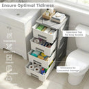 Plastic Storage Organizer with Compact Drawer Cabinet Side Table for Bedroom by LJGDeals
