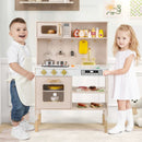 Play Kitchen Height Adjustable with Microwave and Lights and Sounds-Pink by DirectDeals