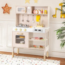 Play Kitchen Height Adjustable with Microwave and Lights and Sounds-Pink by LJGDeals