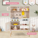 Play Kitchen Height Adjustable with Microwave and Lights and Sounds-Pink by LJGDeals