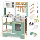 Play Kitchen Wooden Toy Kitchen Playset with Chalkboard Birthday Gift for Kids Aged 3 +