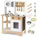 Play Kitchen Wooden Toy Kitchen Playset with Chalkboard Birthday Gift for Kids Aged 3 + by LJGDeals