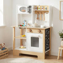 Play Kitchen Wooden Toy Kitchen Playset with Chalkboard Birthday Gift for Kids Aged 3 +
