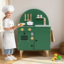 Play Kitchen for Kids Wooden Kitchen Playset with Stoves Faucet Sink Microwave and Oven by LJGDeals