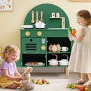 Play Kitchen for Kids Wooden Kitchen Playset with Stoves Faucet Sink Microwave and Oven by LJGDeals