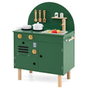 Play Kitchen for Kids Wooden Kitchen Playset with Stoves Faucet Sink Microwave and Oven