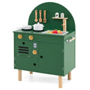 Play Kitchen for Kids Wooden Kitchen Playset with Stoves Faucet Sink Microwave and Oven by LJGDeals