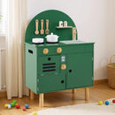 Play Kitchen for Kids Wooden Kitchen Playset with Stoves Faucet Sink Microwave and Oven by LJGDeals