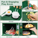 Play Kitchen for Kids Wooden Kitchen Playset with Stoves Faucet Sink Microwave and Oven by LJGDeals
