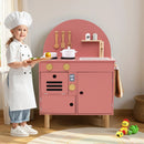Play Kitchen for Kids Wooden Kitchen Playset with Stoves Faucet Sink Microwave and Oven by LJGDeals
