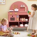 Play Kitchen for Kids Wooden Kitchen Playset with Stoves Faucet Sink Microwave and Oven by LJGDeals