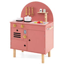 Play Kitchen for Kids Wooden Kitchen Playset with Stoves Faucet Sink Microwave and Oven by LJGDeals