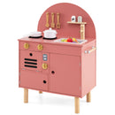 Play Kitchen for Kids Wooden Kitchen Playset with Stoves Faucet Sink Microwave and Oven