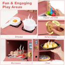 Play Kitchen for Kids Wooden Kitchen Playset with Stoves Faucet Sink Microwave and Oven by LJGDeals