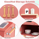 Play Kitchen for Kids Wooden Kitchen Playset with Stoves Faucet Sink Microwave and Oven by LJGDeals