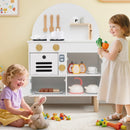 Play Kitchen for Kids Wooden Kitchen Playset with Stoves Faucet Sink Microwave and Oven by LJGDeals