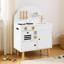 Play Kitchen for Kids Wooden Kitchen Playset with Stoves Faucet Sink Microwave and Oven by LJGDeals