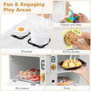 Play Kitchen for Kids Wooden Kitchen Playset with Stoves Faucet Sink Microwave and Oven