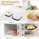 Play Kitchen for Kids Wooden Kitchen Playset with Stoves Faucet Sink Microwave and Oven by LJGDeals